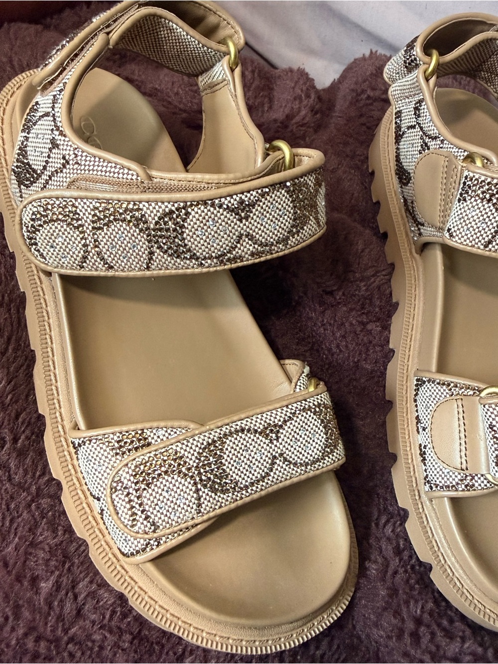 Coach Women’s Jacquard Crystal Sandals - Picture 4 of 4